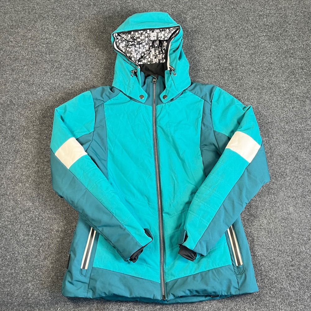 Body Glove Womens Teal Colorblock Insulated Winter Ski Jacket Hooded Size L NWOT